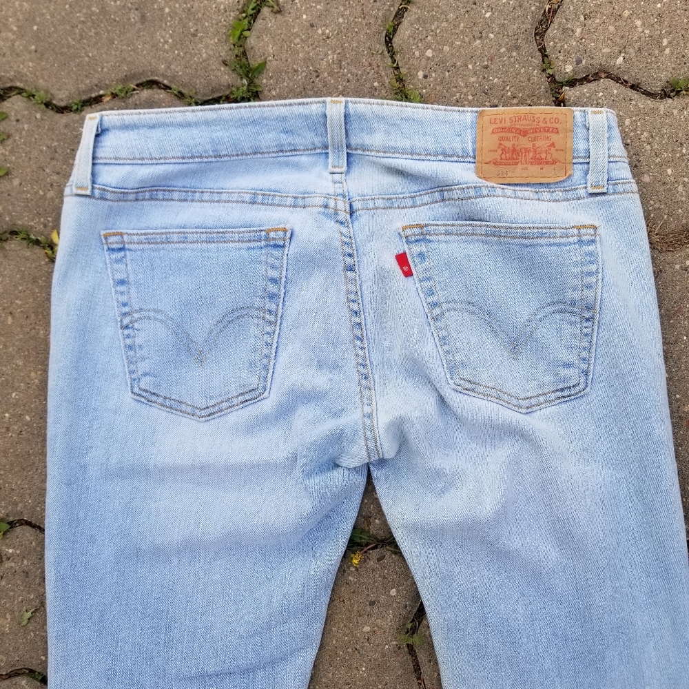 Y2K Levi Too Superlow Stretch bell bottom flare jeans light blue 9 - Picture 10 of 15